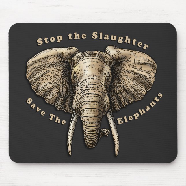 Elefanten-Grafik gerettet Mousepad (Vorne)
