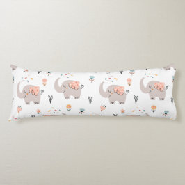 Elefanten, Herzen und Blume Seitenschläferkissen