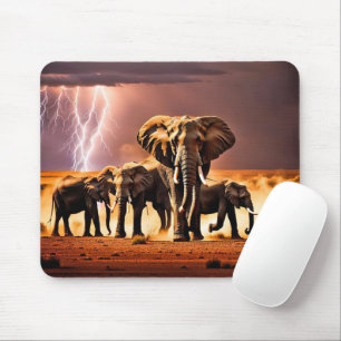 Elefanten im Gewitter Mousepad