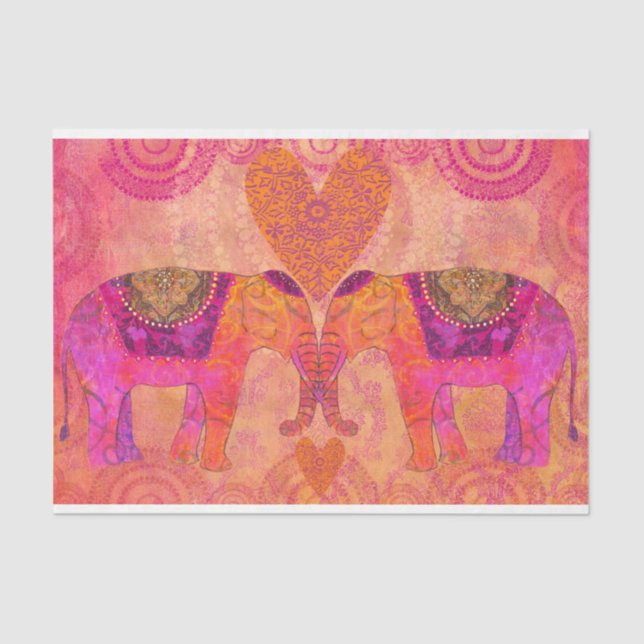 Elefanten in der Liebe Seidenpapier (Vorderseite)