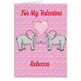 Elefanten in der Valentinstag-Karte der Liebe