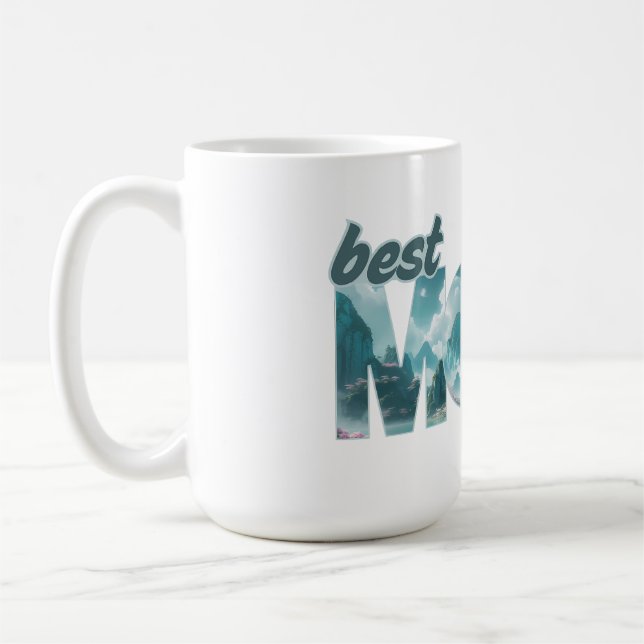 Elefanten in einer Traumwelt - best Mom ever Kaffeetasse (Links)