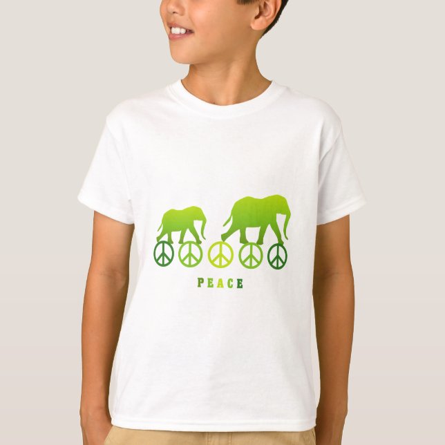 Elefanten in Frieden spazieren T-Shirt (Vorderseite)