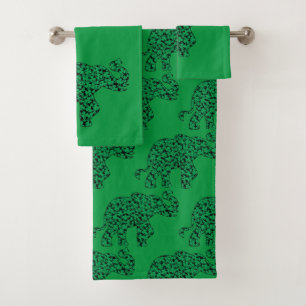 Elefanten-Kleeblatts für St. Patricks Day Badhandtuch Set