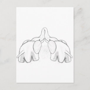 Elefanten küssen postkarte