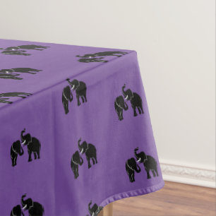 Elefanten Lila Tablecloth-Familie, benutzerdefinie Tischdecke