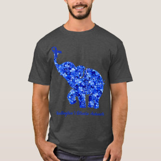 Elefanten mit Blume Huntingtons Krankheitsbewussts T-Shirt