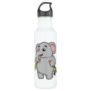 Elefanten mit Karotten Edelstahlflasche