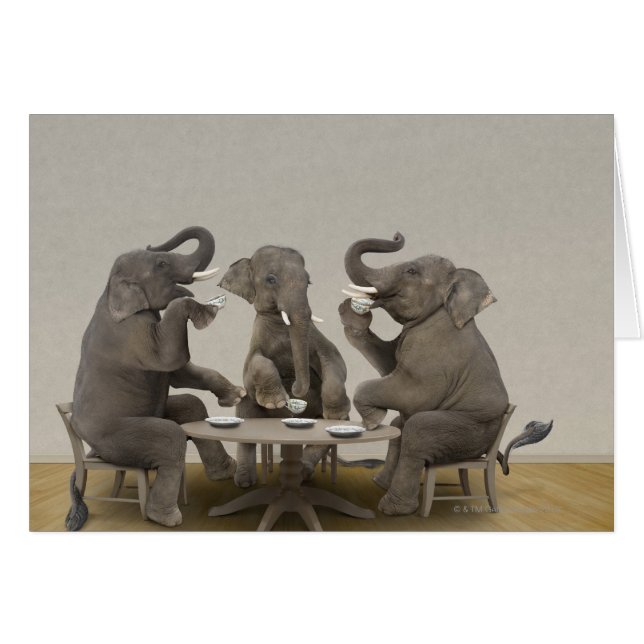 Elefanten mit Tee-Party (Vorderseite (Horizontal))
