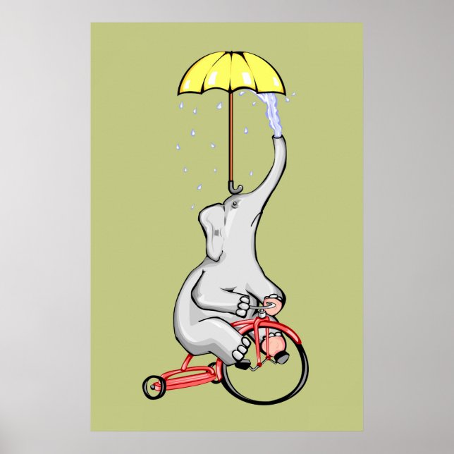Elefanten reiten interstellare Trikes Poster (Vorne)