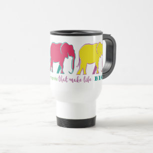 Elefanten Silhouette Neon Inspiration Motivation Reisebecher