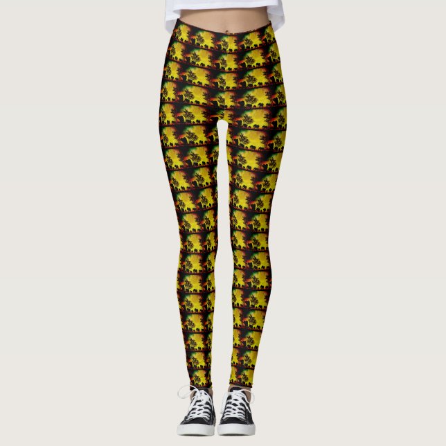 Elefanten Sunset Women's Leggings (Vorderseite)