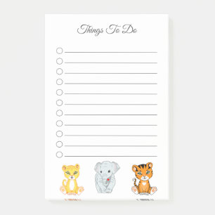 Elefanten, Tiger & Leopard-Dinge zu tun Post-it Klebezettel
