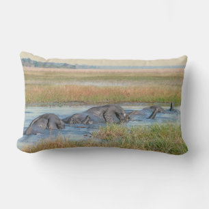 "ELEFANTEN ÜBERQUEREN FLUSS" LUMBAR DURCH PILLOW LENDENKISSEN