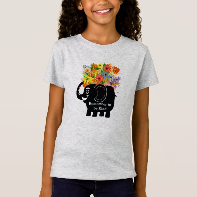 Elefanten und Blume T - Shirt (Vorderseite)
