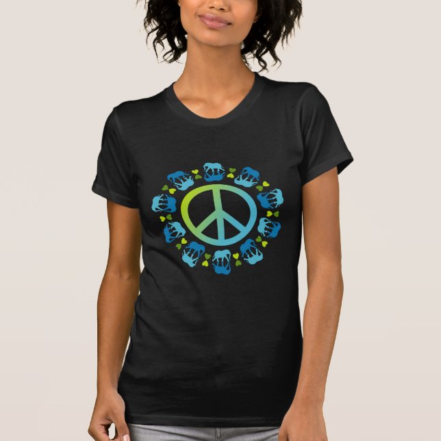 Elefanten und Frieden T-Shirt (Vorderseite)