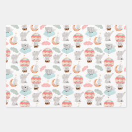 Elefanten und Liebe Herzmuster Geschenkpapier Set