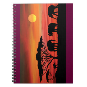 Elefanten-und-Sunset- Notizblock