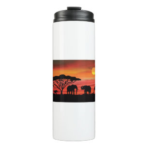 Elefanten-und-Sunset- Thermosbecher