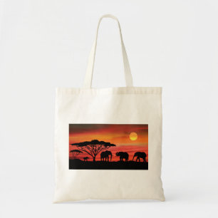 Elefanten-und-Sunset- Tragetasche
