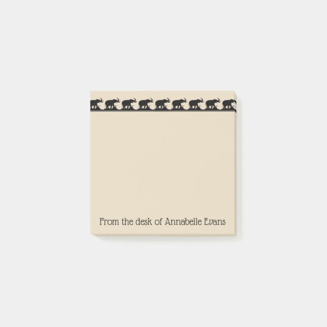 Elefanten unterwegs post-it klebezettel (Vorderseite)