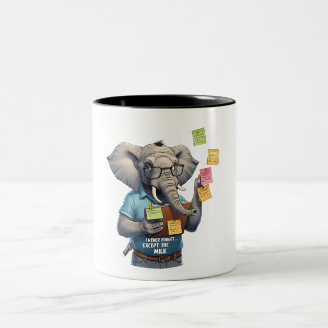 Elefanten Vater, den ich nie vergessen... Außer Mi Zweifarbige Tasse (Mittel)