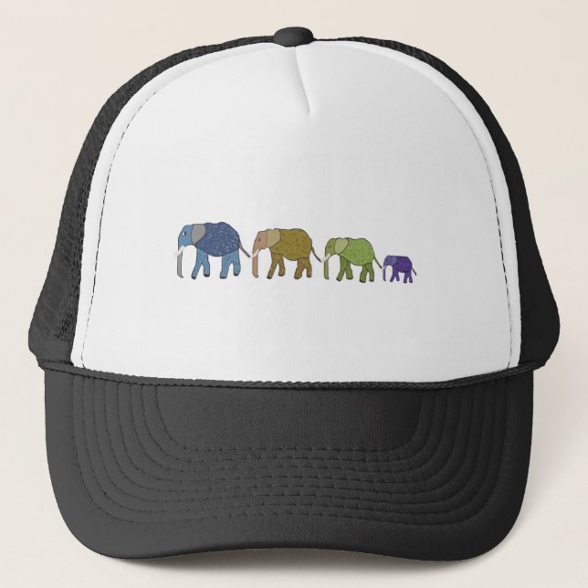 Elefanten vergessen nie truckerkappe (Vorderseite)