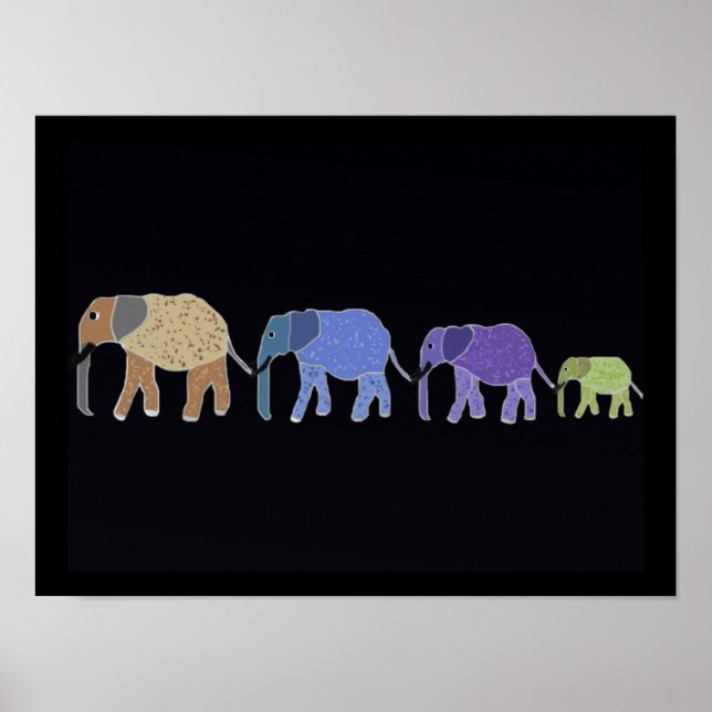 Elefanten vergessen niemals Print Poster (Vorne)