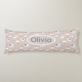 Elefanten, Wolken und Regenbogen mit Namen Seitenschläferkissen