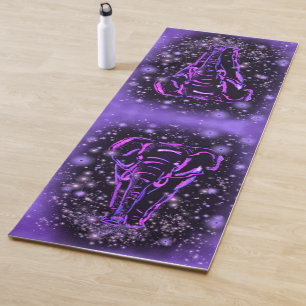 Elefanten Yoga Mat Walking bei Lila Sternen Nigh Yogamatte