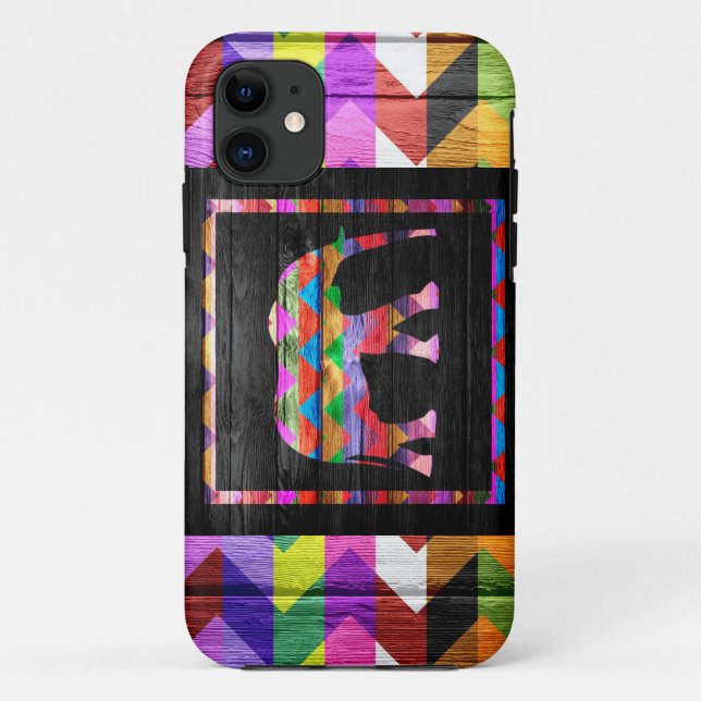 Elefanten-Zickzack-Muster Case-Mate iPhone Hülle (Rückseite)