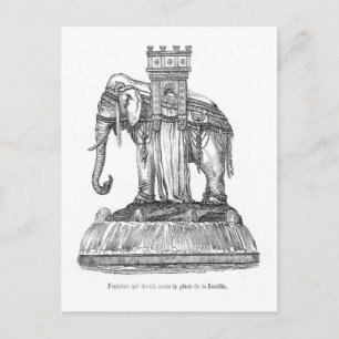 Elefantenbrunnen am Place de la Bastill, Paris Postkarte