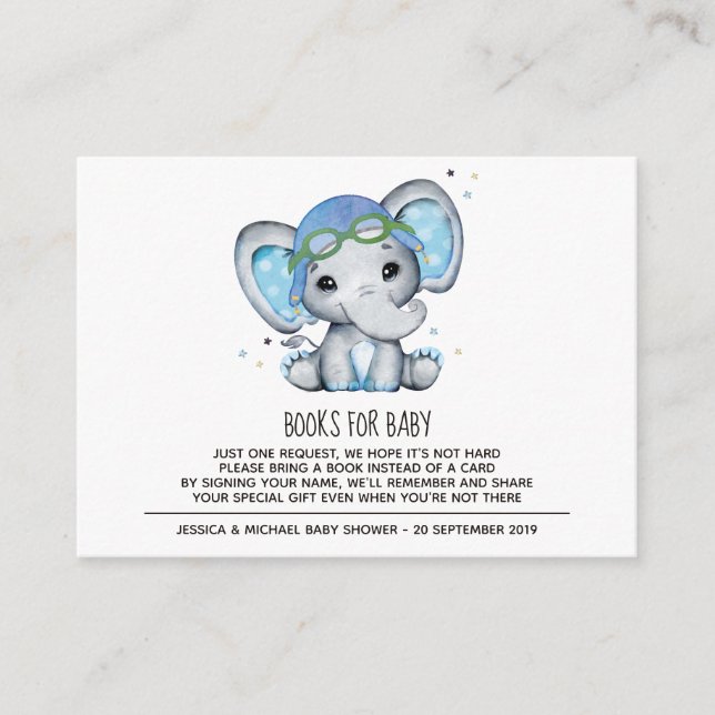 Elefantenbücher für Whimsikfarben Begleitkarte (Vorderseite)