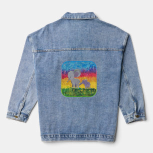 Elefantenfamilie Jeansjacke
