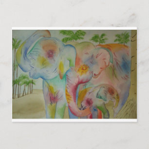 Elefantenfamilie Postkarte