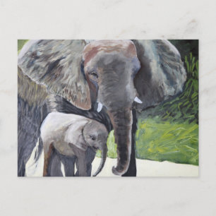 Elefantenfamilie Postkarte