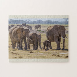 Elefantenfamilienwandern Puzzle
