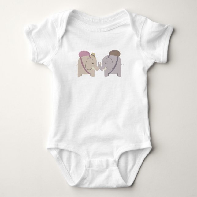 Elefantenfreunde Baby Strampler (Vorderseite)