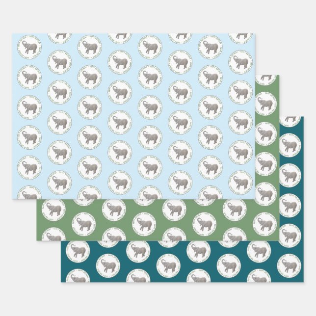 Elefantengeburtstag Geschenkpapier Set (Set)