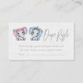 Elefantengeschlecht zeigt rosa und blaue Windelung Begleitkarte