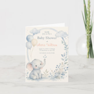 Elefantengrün Baby Shower Baby Boy Shower  Einladung