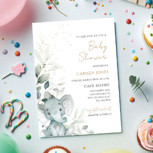 Elefantengrün-Babyparty Einladung