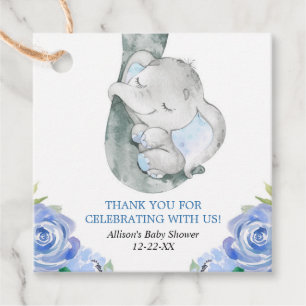 Elefantenjunge Babydusche Geschenkanhänger