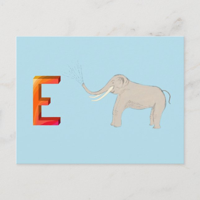 Elefantenkarte Postkarte (Vorderseite)