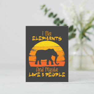 Elefantenkarten, Süße Elefant Karte, Vintage Postkarte