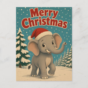 Elefantenkiefernwald Tier Weihnachten Postkarte