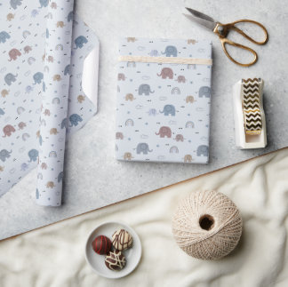 Elefantenkinderzimmer-Muster-Wrap-Papierrolle Geschenkpapier