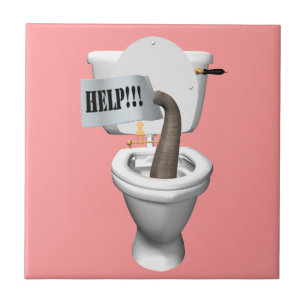 Elefantenklemme in Toilette Fliese