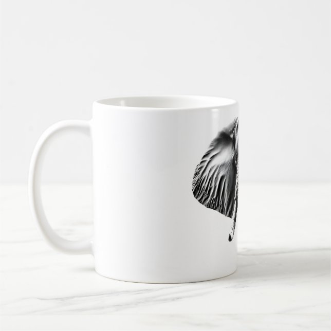 Elefantenkopfdesign - Inspiriert Festigkeit Kaffeetasse (Links)