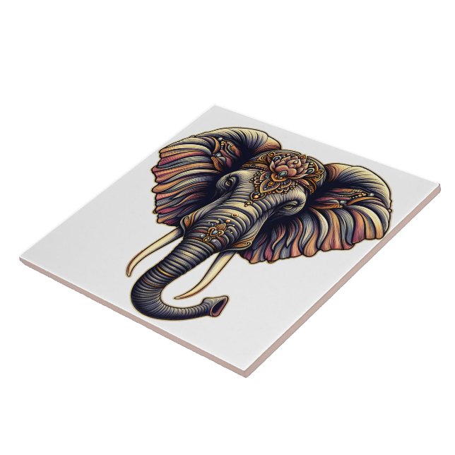 Elefantenkunst Fliese (Seite)